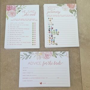 Floral Bridal Shower Paper Game Set
